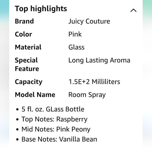 Juicy Couture Raspberry Pink Peony Vanilla Fine Fragrance Room Spray - Picture 3 of 4